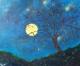 Fee redonnant vie a l arbre mort au clair de lune